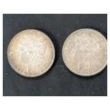 (2) Morgan Silver Dollars
