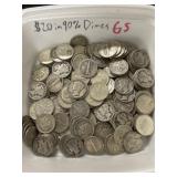 $20.00 in 90% Silver Dimes