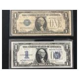 (2) $1.00 Star Funny Back Notes, 1928 & 1934