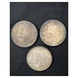 (3) Peace Dollars