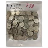 $12.00 in 90% Silver Dimes