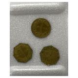 (3) California Gold Replica Tokens