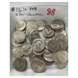 $13.00 in 90% Silver Quarters