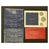 (6) Blue Ikes and Two 40% Silver 3-Piece Sets