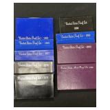(9) U.S. Proof Sets, 1969-1988