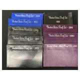 (9) U.S. Proof Sets, 1969-1989