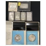 (6) Silver Ounce and 2 Sterling Medals