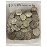 $20.00 in 90% Silver Quarters