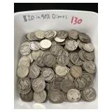 $20.00 in 90% Silver Dimes