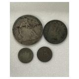 (4) Seated Liberty Coins