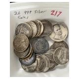 (26) 999 Silver Coins