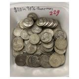 $20.00 in 90% Silver Quarters