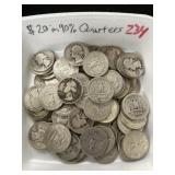 $20.00 in 90% Silver Quarters