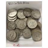 $20.00 in 90% Silver Halves