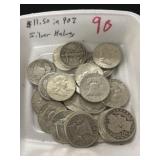 $11.50 in 90% Silver Halves