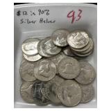 $12.00 in 90% Silver Halves
