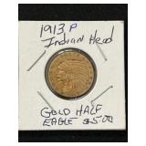 1913 $5 Indian Head Gold Piece