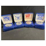 (4) Liberian Baseball Coins