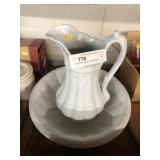 Ironstone Wheat Pattern Pitcher with Bowl