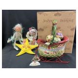 Jim Shore Figurine with Annalee Dolls