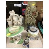 Porcelain and Alabaster Vases