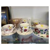 Chinaware Cups and Saucers & Pink Depression Bowl