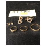 10K & 14K Rings and Earrings