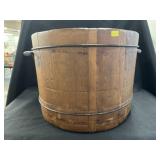 Refinished Wood Metal Banded Bucket