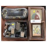 Framed Needlepoint with Stamps