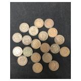 (20) Indian Head Pennies