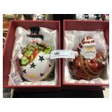 (2) Porcelain Lighted Christmas Figurines