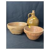 Stoneware Mixing Bowl with Bottle