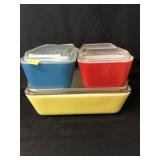 (4) Piece Vintage Pyrex Refrigerator Set
