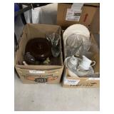 (2) Boxes of Chinaware and Pattern Glass