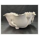Unsigned Pottery Floral Wrapped Bowl