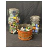 Agate Swirl and Glass Marbles