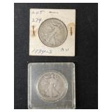 (2) Walking Liberty Silver Half Dollars