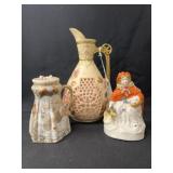 Double Walled Ewer and Porcelain Figurine