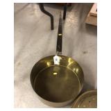 Large Copper Wrought Iron Handle Pan