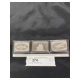 (3) 1 Oz. Sterling Silver Ingots