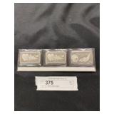 (3) 1 Oz. Sterling Silver Ingots