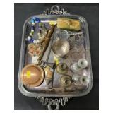 Silverplate Serving Tray with Miniatures