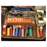Pez Dispensers and Diecast Toy Vehicles