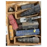 Marx and Lionel Locomotives with Freight Cars