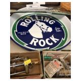 Brewery Tray, Vtg. Fishing Reels, Auto. Emblem