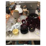 Ruby Glassware, Table Light, Pattern Glass