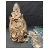 African 19th C. Wood/Clay/Textile Nkisi Figure