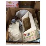 (4) Boxes of Chinaware, Stemware, Cookie Jar