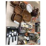 Salad Bowls, Utensils, Cracker Tins