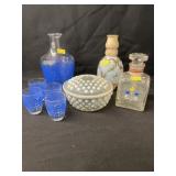 Czech. Stopper Bottle with Art Glass